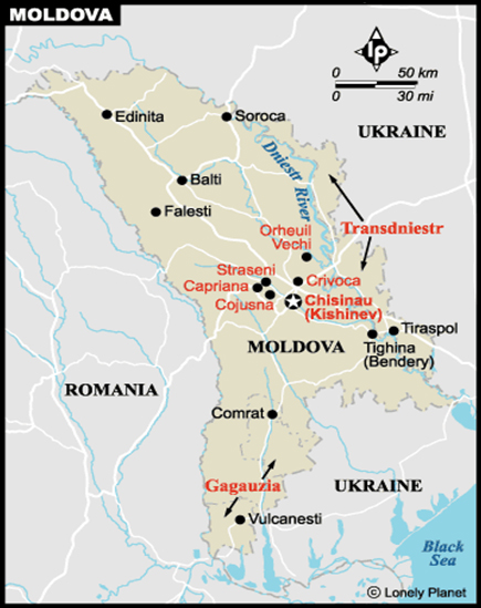 map of Moldova