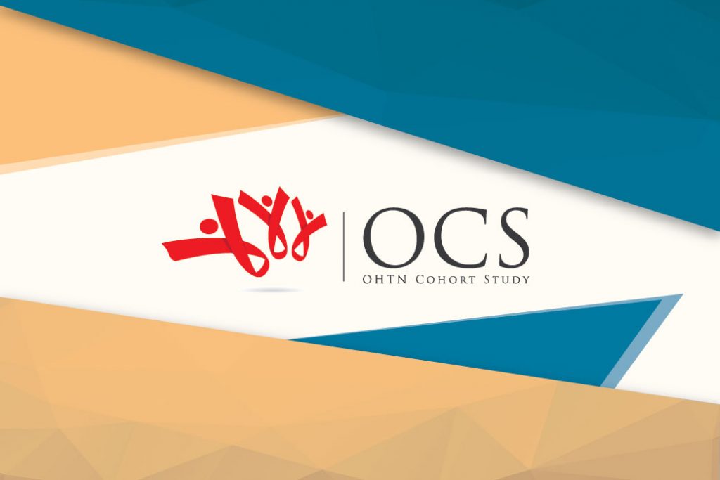 Colourful polygons surround the OHTN Cohort Study Logo