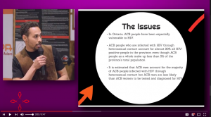 Wesley Oakes speaks to a slide about the issues addressed by WeSpeak