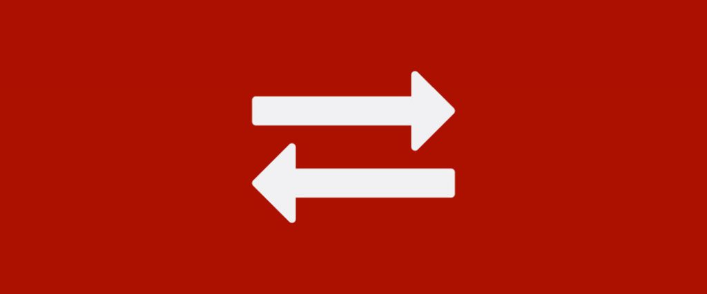 An icon of two arrows directing flow in opposite directions.