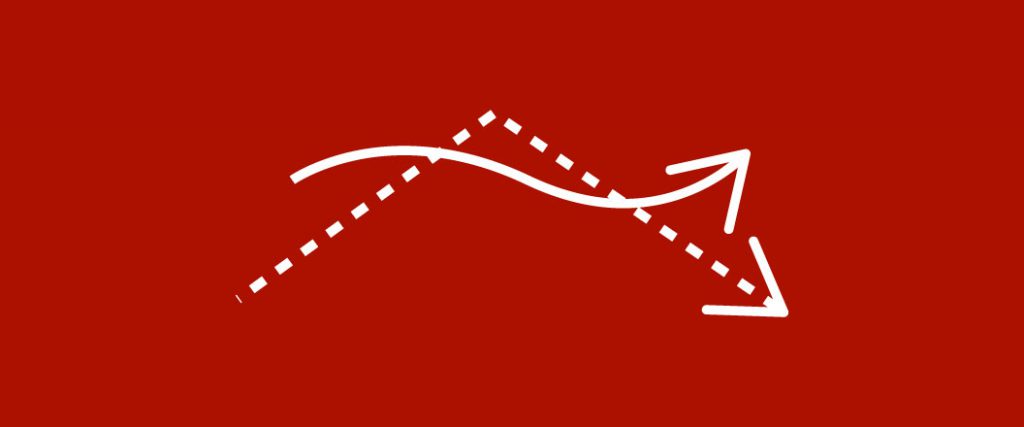 An icon of cris-crossing lines depicting a trend.