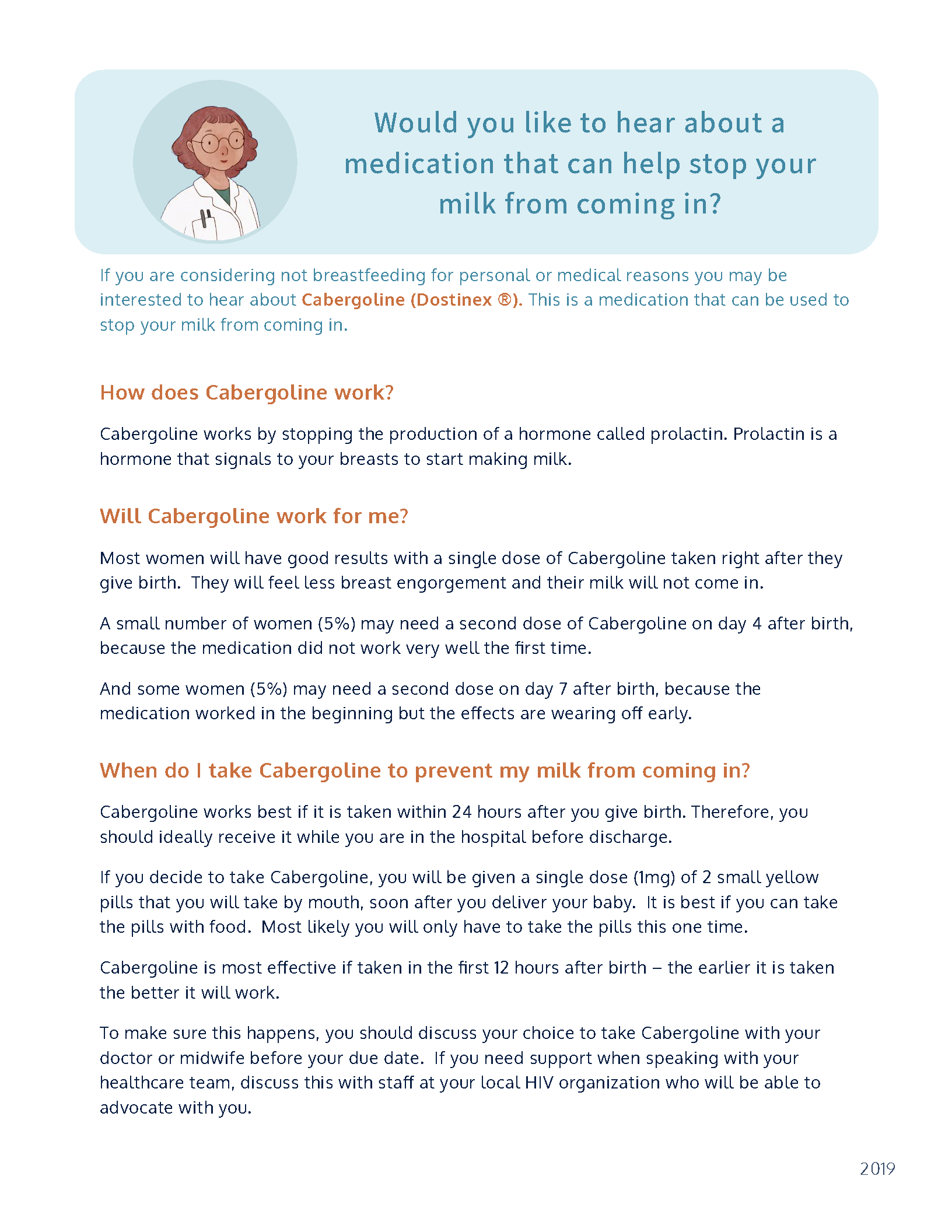 Cabergoline Infosheet 