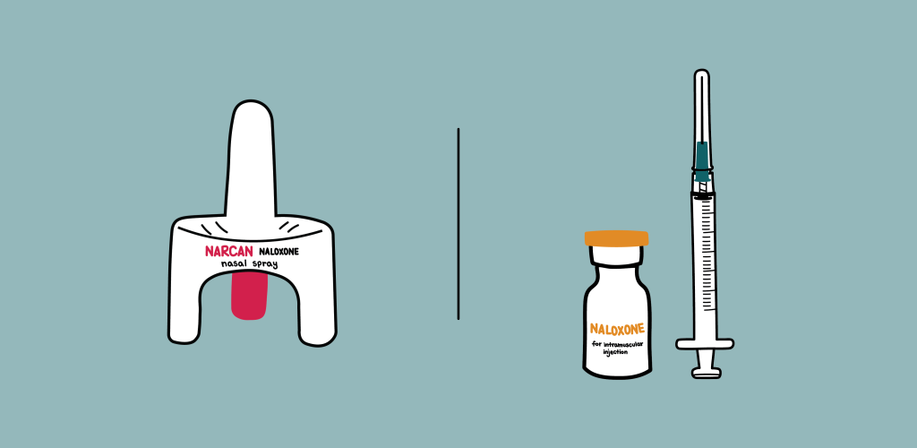 Naloxone as a nasal spray and as an injection